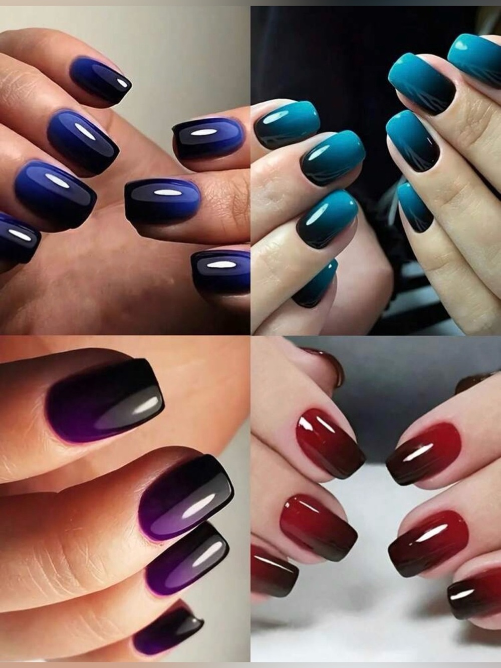 Dark Ombre Press-On Nails New 4 Pack